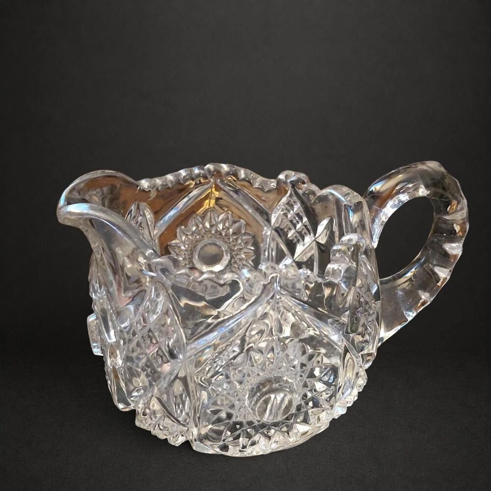 Vintage Cambridge Glass #2351 Berry Cream Pitcher Pressed Glass Creamer